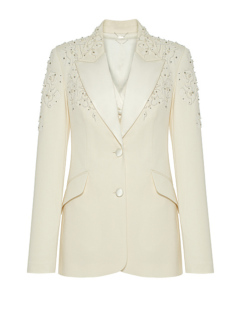Pearls & Lace Embellished Pant Suit, 5