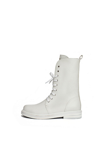 White Leather Army Boots, 2