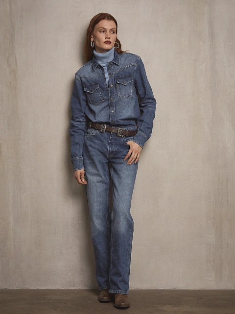 Blue Straight Leg Jeans, 2 Blue Straight Leg Jeans, 2