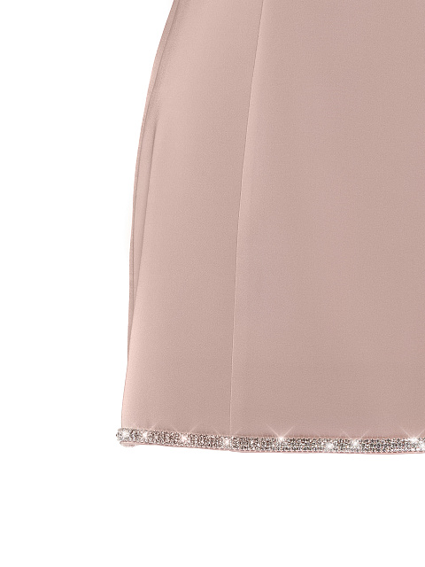Rhinestones Trimmed Dust Rose Satin Mini Dress, 3 Rhinestones Trimmed Dust Rose Satin Mini Dress, 3