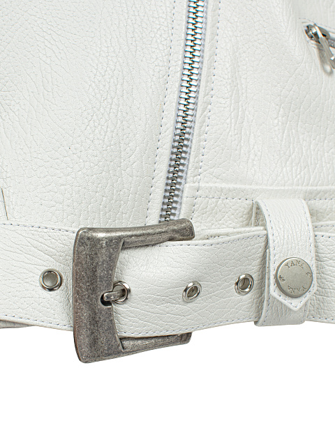 White Studded Leather & Shearling Vest, 4 White Studded Leather & Shearling Vest, 4