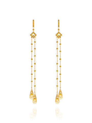 Yellow gold earrings with citrines, 1