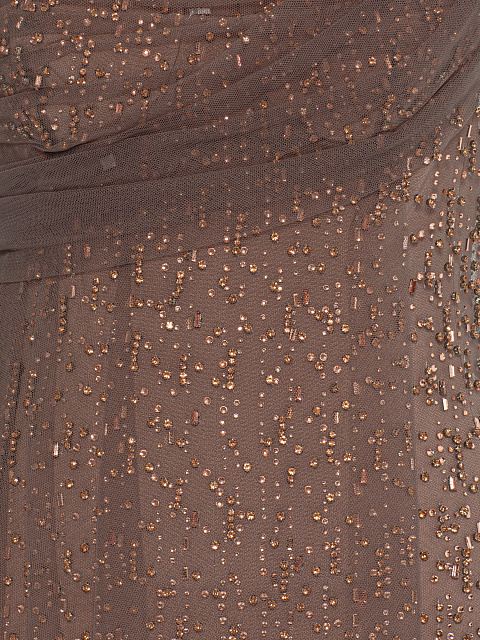 Brown maxi dress with crystals, 5