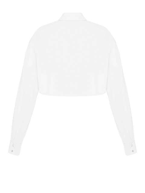 White Cotton Cropped Shirt, 3 White Cotton Cropped Shirt, 3