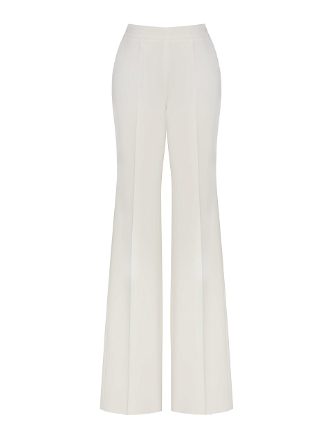 White suit with feather-trimmed blazer and trousers, 3 White suit with feather-trimmed blazer and trousers, 3