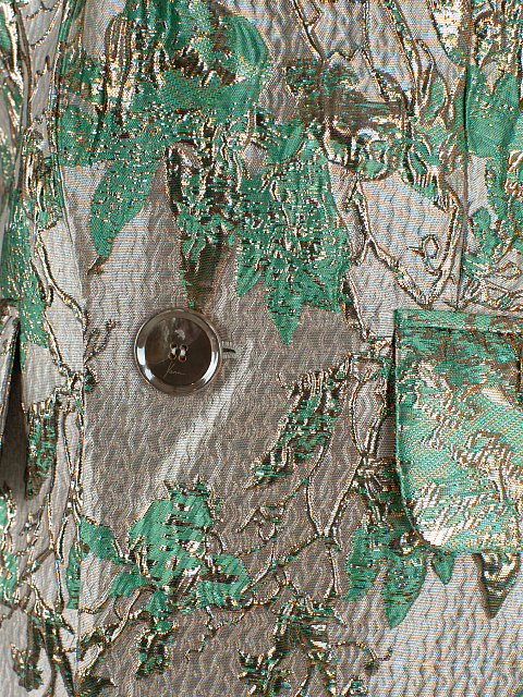 Gold & Green Floral-Brocade Suit, 4