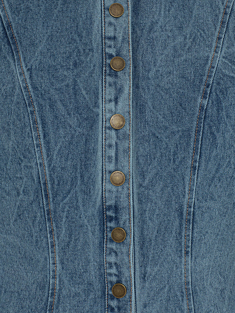 Denim Mini Dress With Buttons, 3 Denim Mini Dress With Buttons, 3