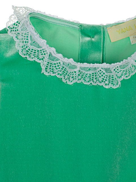 Green Velvet Girl's Dress, 3 Green Velvet Girl's Dress, 3