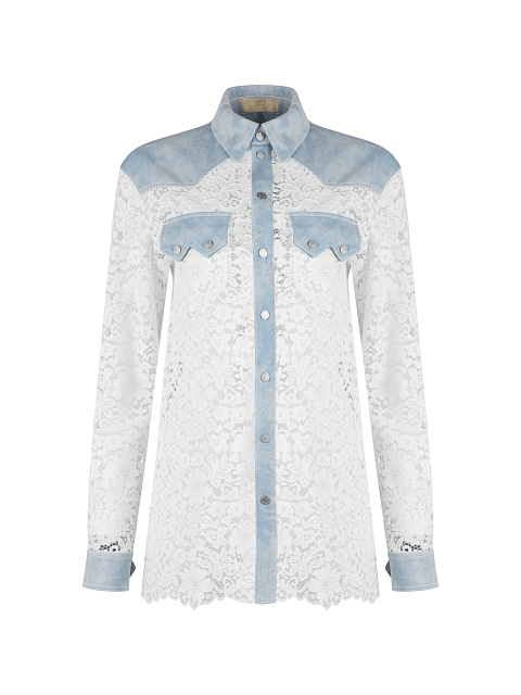 White Lace Denim Shirt, 1