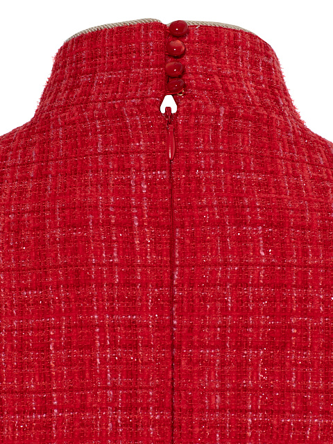 Red Tweed Midi Dress, 4