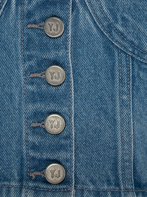 Blue Washed Denim Top, 3