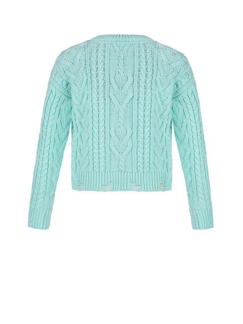 Kids Turquoise Cable Knit Cotton Mix Sweater, 2 Kids Turquoise Cable Knit Cotton Mix Sweater, 2