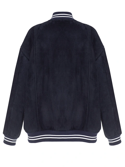 Blue Oversized Shearling Bomber Jacket, 2 Blue Oversized Shearling Bomber Jacket, 2