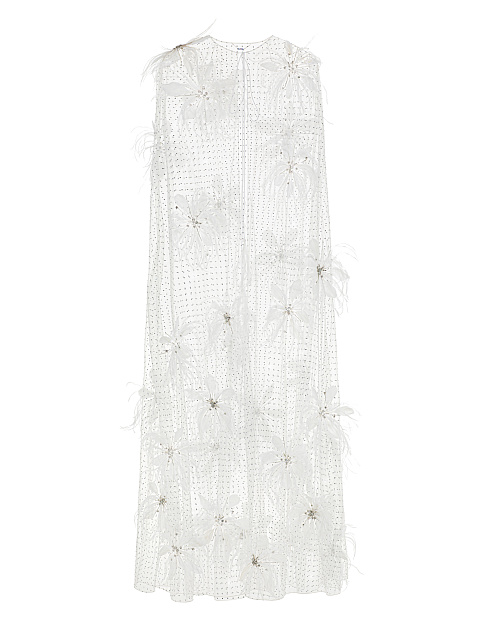 White Feather & Rhinestone Mesh Cape, 2 White Feather & Rhinestone Mesh Cape, 2