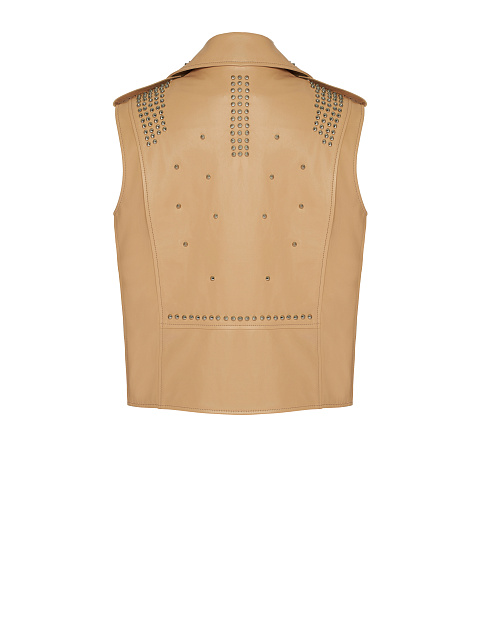 Light Beige Studded Leather Vest, 2 Light Beige Studded Leather Vest, 2