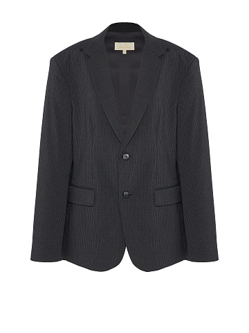 Dark grey striped oversized blazer, 1