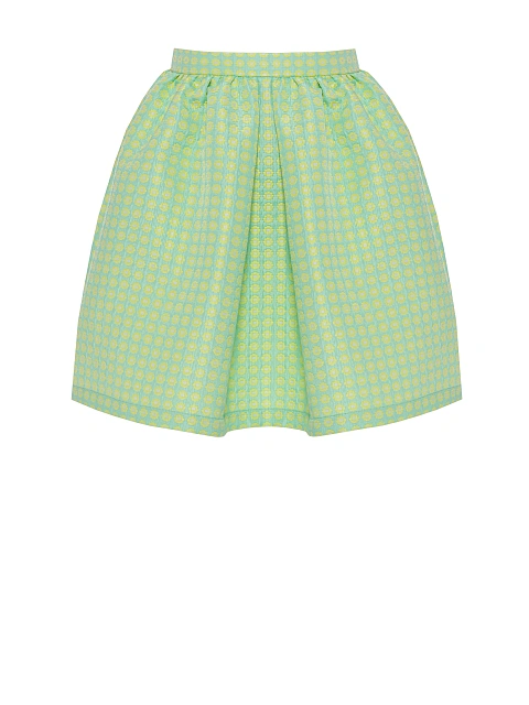 Lime Green Jacquard Top & Mini Skirt Set, 4 Lime Green Jacquard Top & Mini Skirt Set, 4