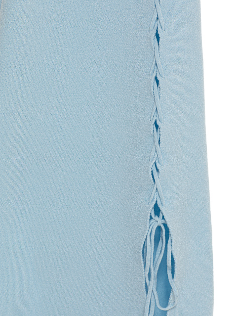 Light Blue Lace Up Jersey Midi Dress, 4 Light Blue Lace Up Jersey Midi Dress, 4