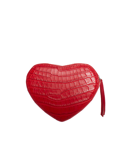 Red crocodile leather heart-shaped bag, 2