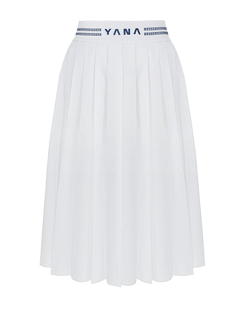 White set of a midi skirt and cropped shirt, 3 White set of a midi skirt and cropped shirt, 3