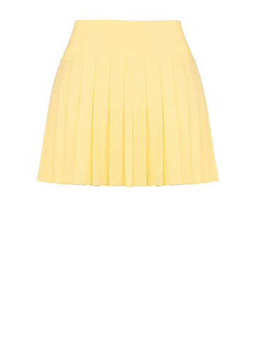 Yellow Pleated Mini Skirt, 2