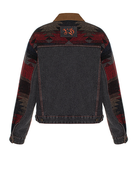 Grey Wool & Suede Trim Denim Jacket, 7 Grey Wool & Suede Trim Denim Jacket, 7