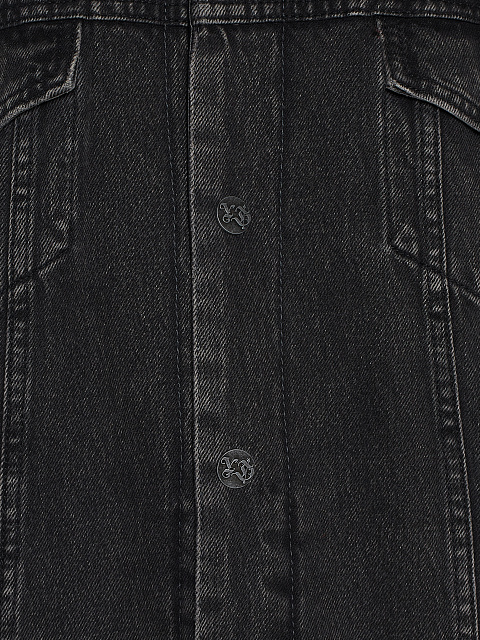 Black Embroidered Denim & Astrakhan Fur Jacket, 4 Black Embroidered Denim & Astrakhan Fur Jacket, 4