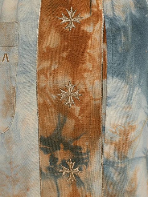 Blue & Beige Embroidered Tie-dye Cotton Tracksuit, 6 Blue & Beige Embroidered Tie-dye Cotton Tracksuit, 6