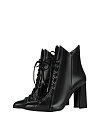 Черные кожаные ботильоны на шнуровке