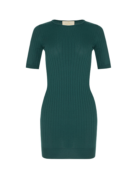 Green Ribbed Knit Mini Dress, 1 Green Ribbed Knit Mini Dress, 1