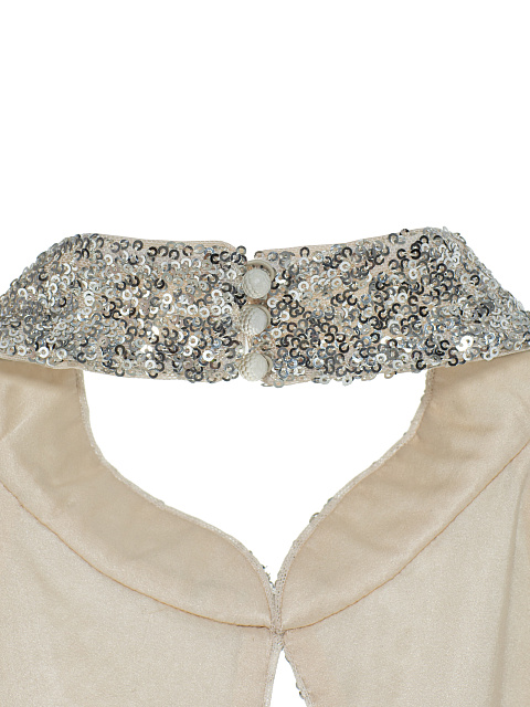 Beige Two-piece Suit Of Sequin Top And Silk Trousers, 9 Beige Two-piece Suit Of Sequin Top And Silk Trousers, 9