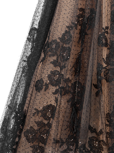 Black & Beige Lace Maxi Dress, 4