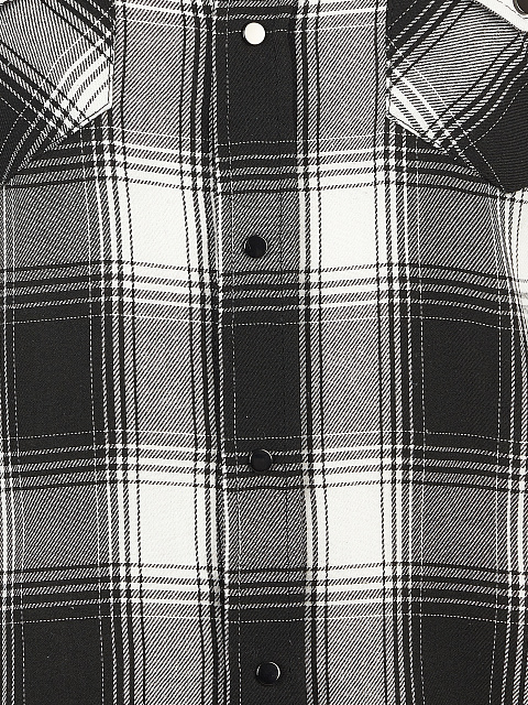 B/W Wool & Rayon Checked Shirt, 3