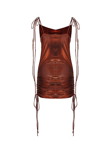 Metallic Red Jersey Transformer Dress, 2