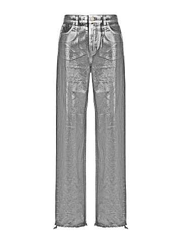 Silver Plated Straight Leg Jeans, 1