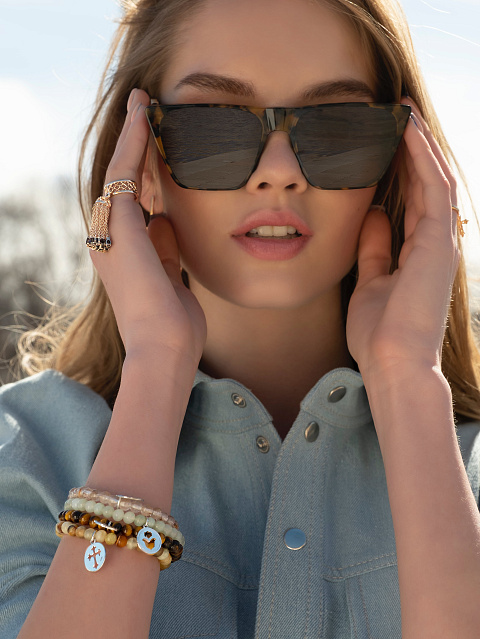Silver & Mother of Pearl Beaded Bracelet, 2