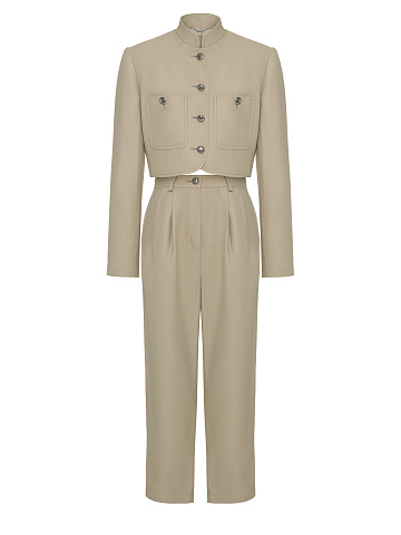 Beige denim suit, 1