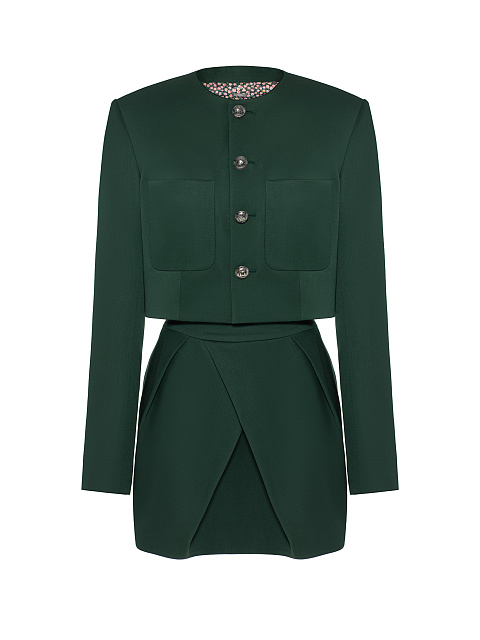 Green wool two-piece suit , 1 Green wool two-piece suit , 1