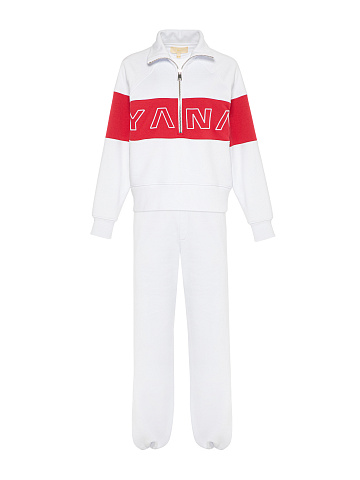 White & Red Embroidered Tracksuit, 2