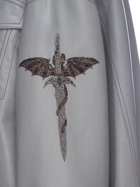 Grey Sable Fur Leather Jacket, 3