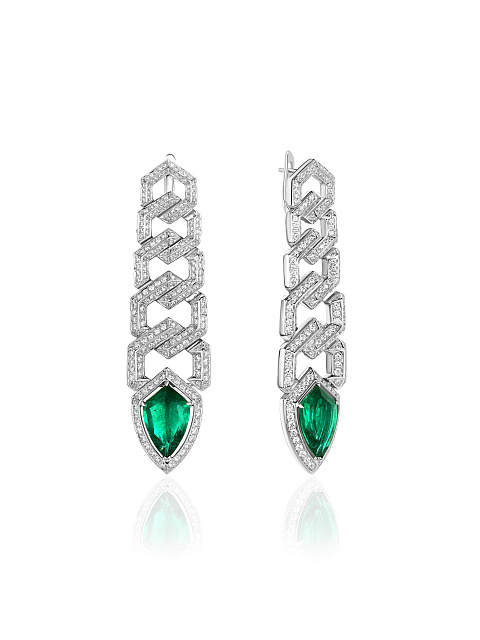 Long earrings with emeralds, 1