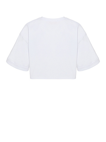 White cropped cotton T-shirt, 2