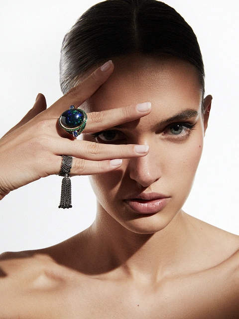 Black Briolette Diamond & Black Round Diamond & Black Gold Diamond, 2