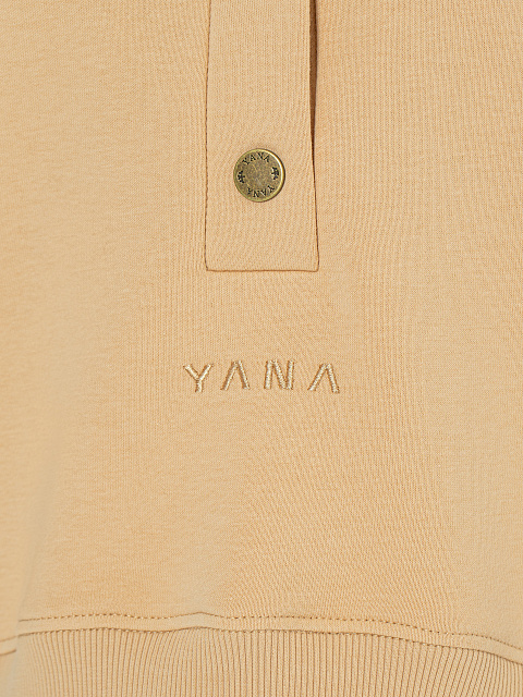 Yellow "Yana" Embroidered Jersey Suit, 4