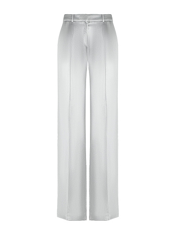 Silver Velvet Straight Leg Trousers, 1