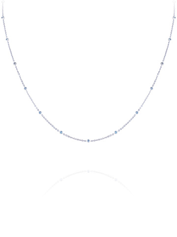 White gold necklace with Sky topazes, 1