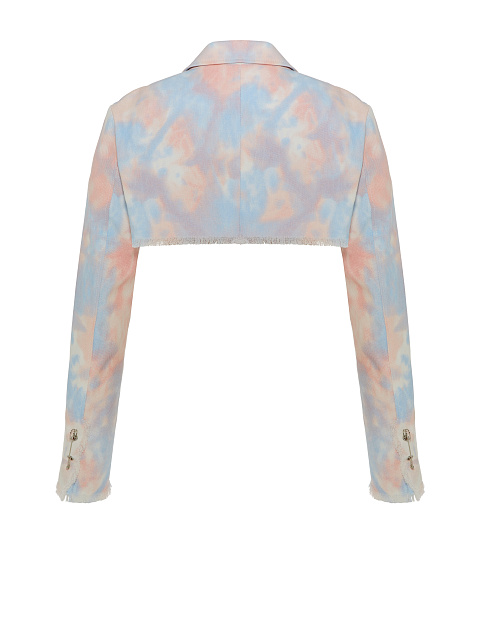 Pink Tie-dye Denim Bolero Jacket, 2