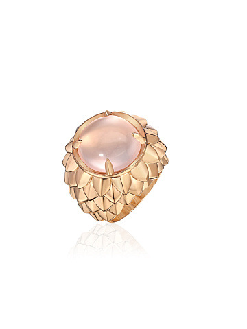Rose gold ring with rose quartz, 1