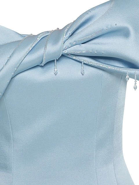 Light Blue Embroidered & Draped Silk Mini Dress, 4 Light Blue Embroidered & Draped Silk Mini Dress, 4
