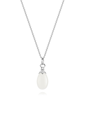 Silver necklace with a rock crystal pendant, 1